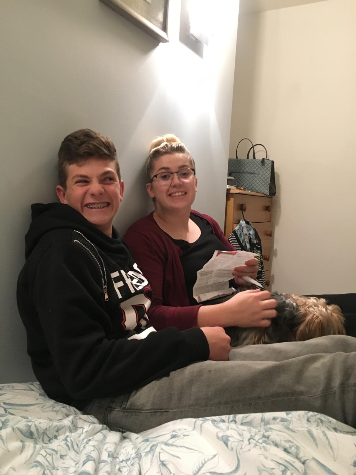 Chris with Braces, Jessica and Coco